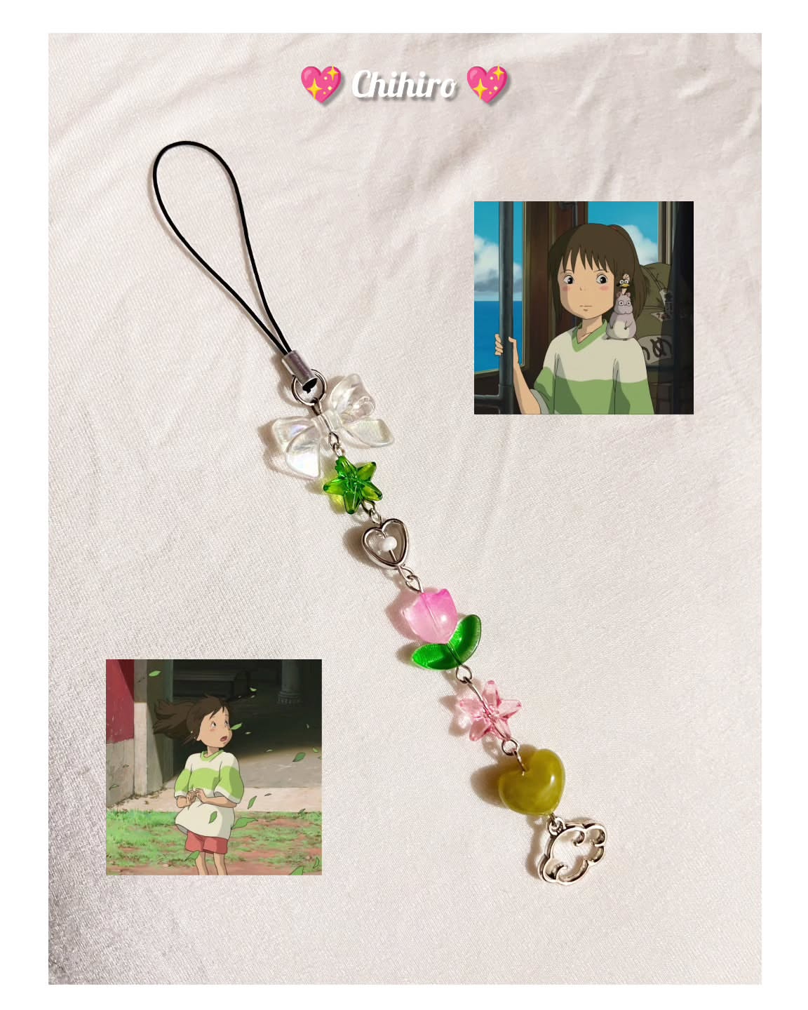 Chihiro-Inspired Phone Charm – Handmade Beaded Strap