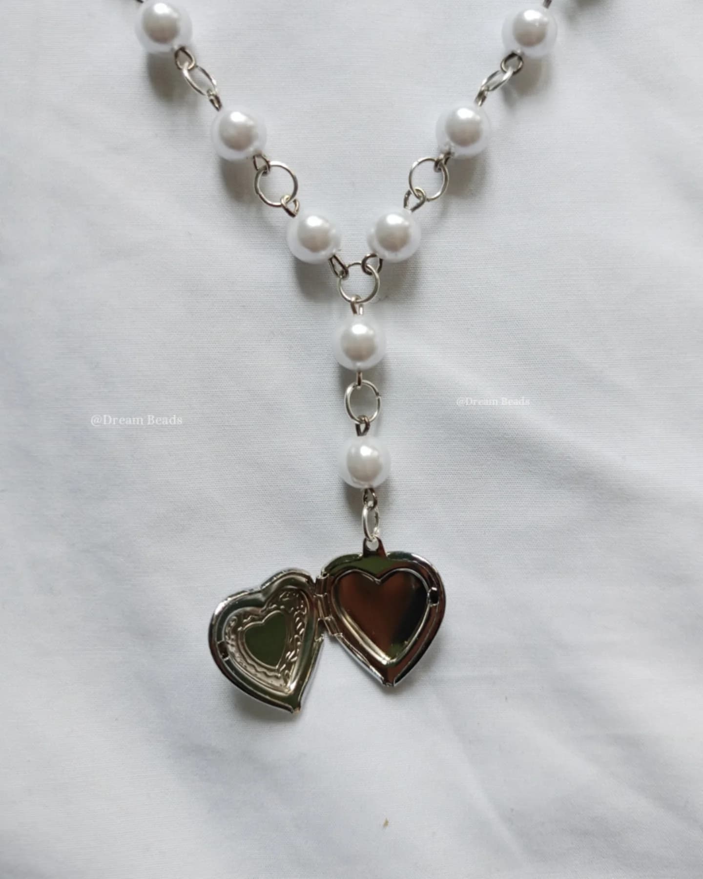 Vintage-Inspired Pearl Heart Locket Necklace