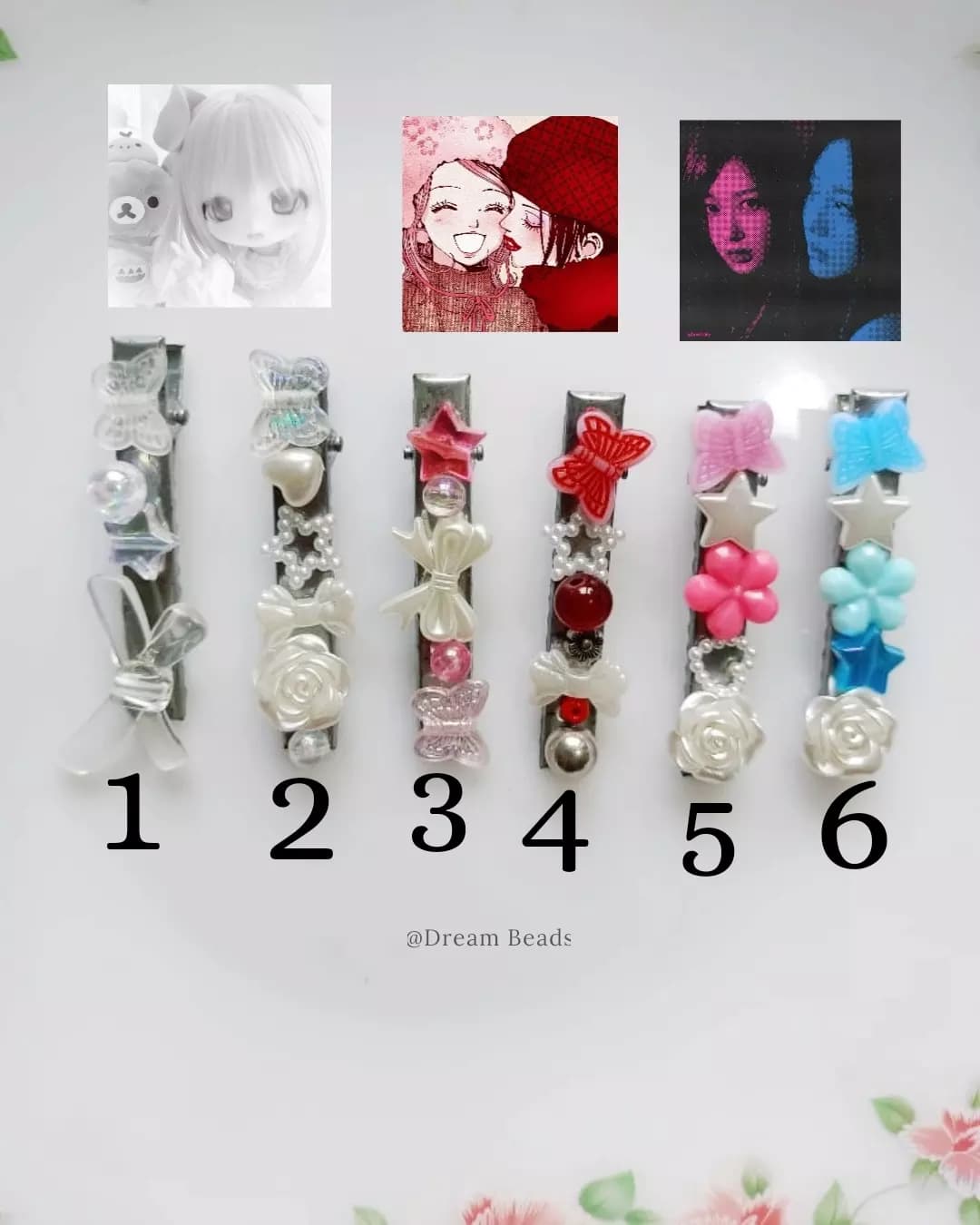 Handmade Kawaii Hair Clips (Set of 6 Styles)