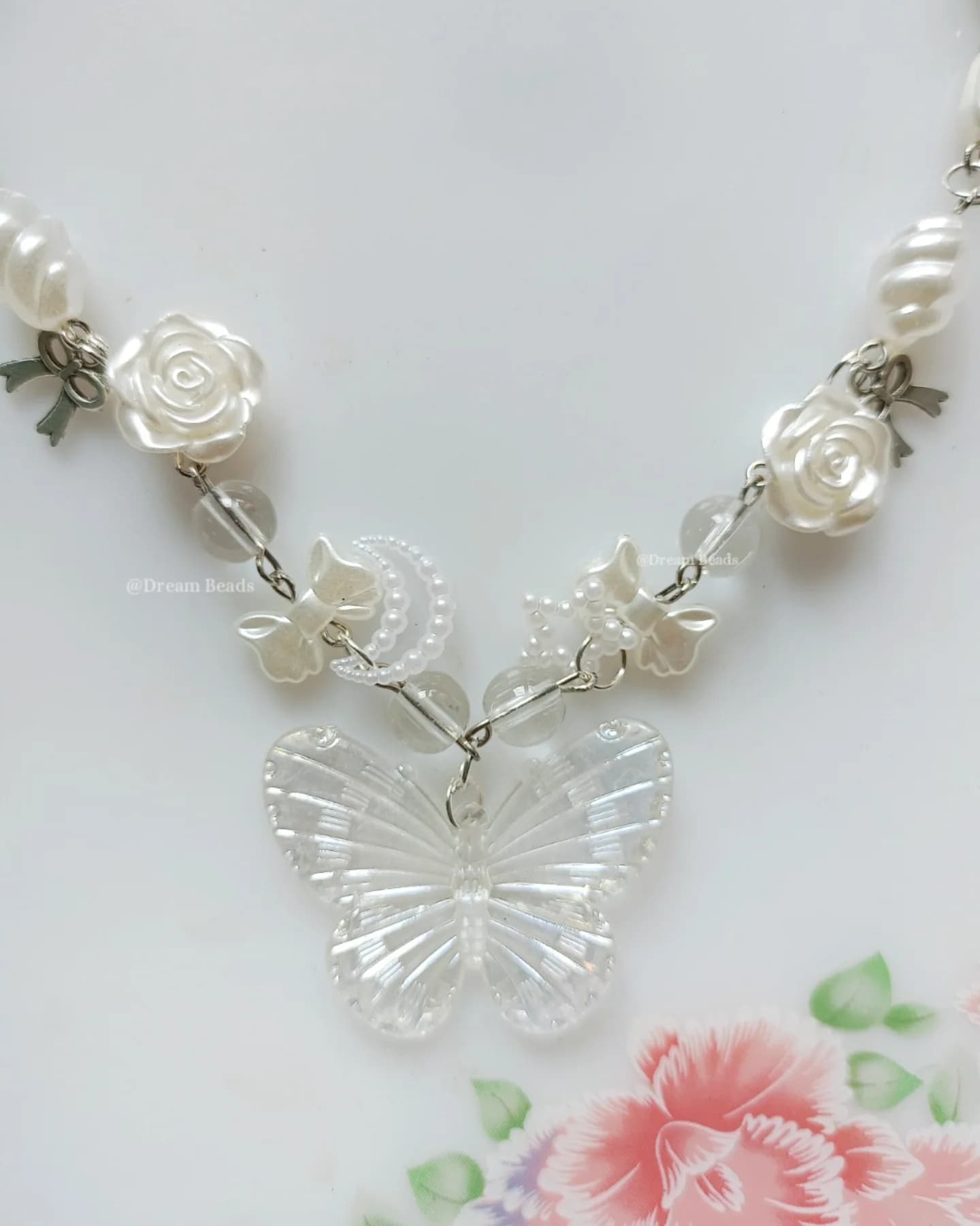 Enchanted Garden Butterfly Pearl Necklace