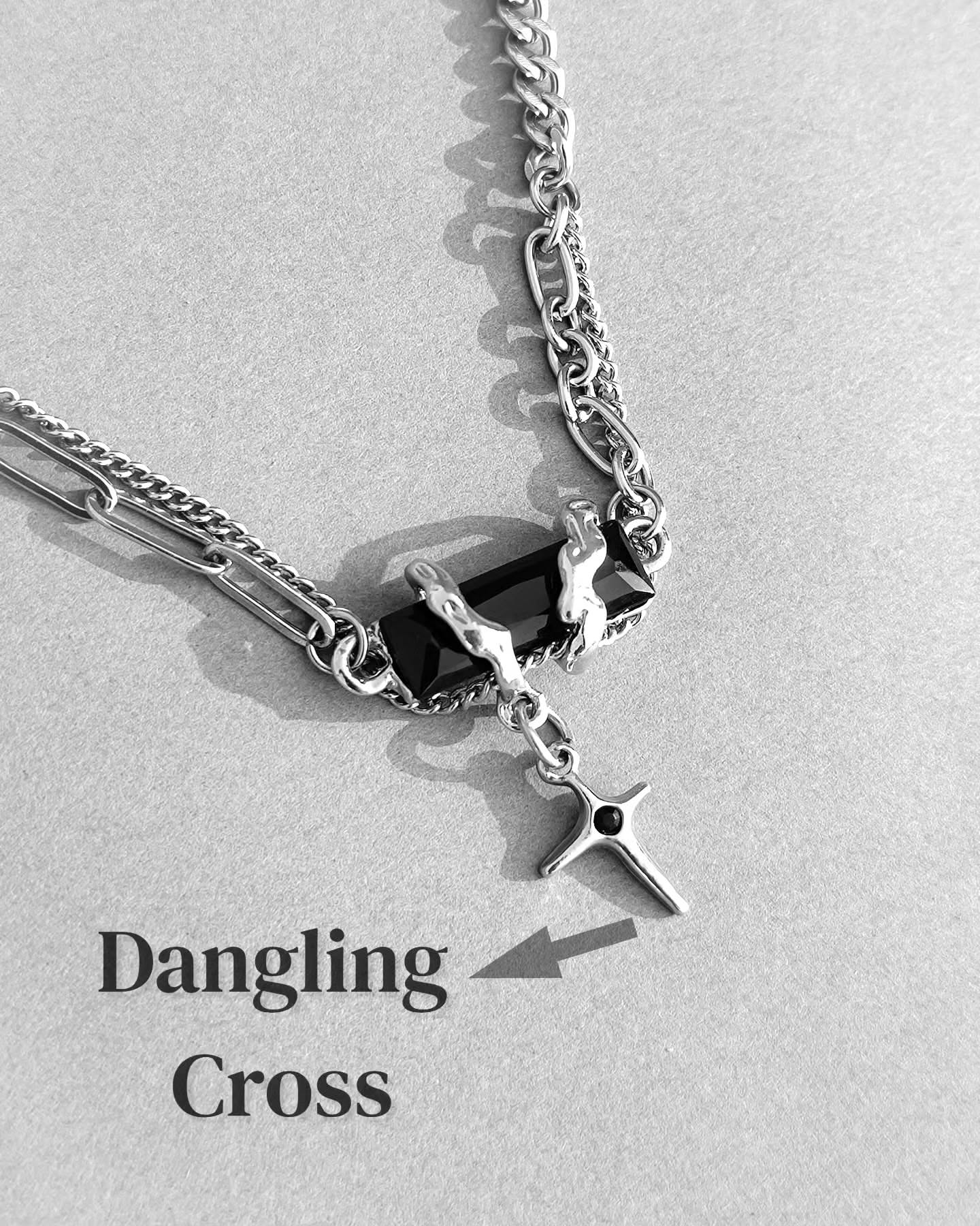 Silver Dangling Cross Necklace