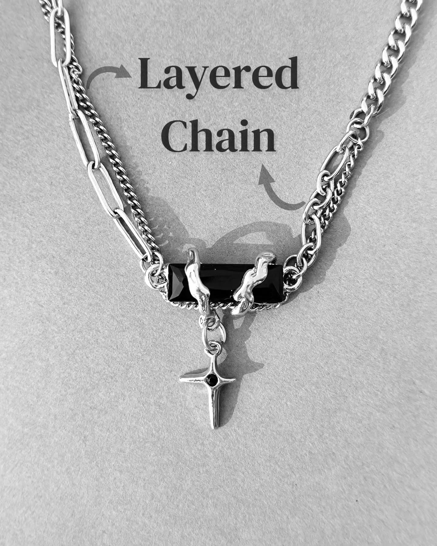 Silver Dangling Cross Necklace