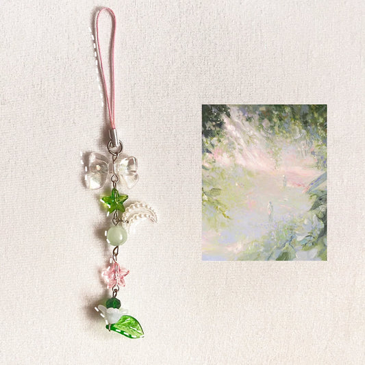 Whispering Garden Charm Strap – Dreamy Nature-Inspired Accessory Keychain/Phone Strap